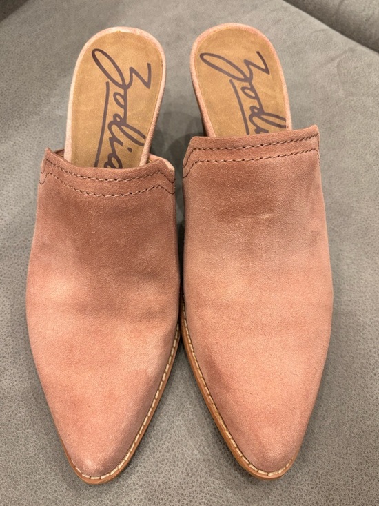 Shoes - Sleek Slip-On Suede Mules in Dusty Rose suede by zodiac
